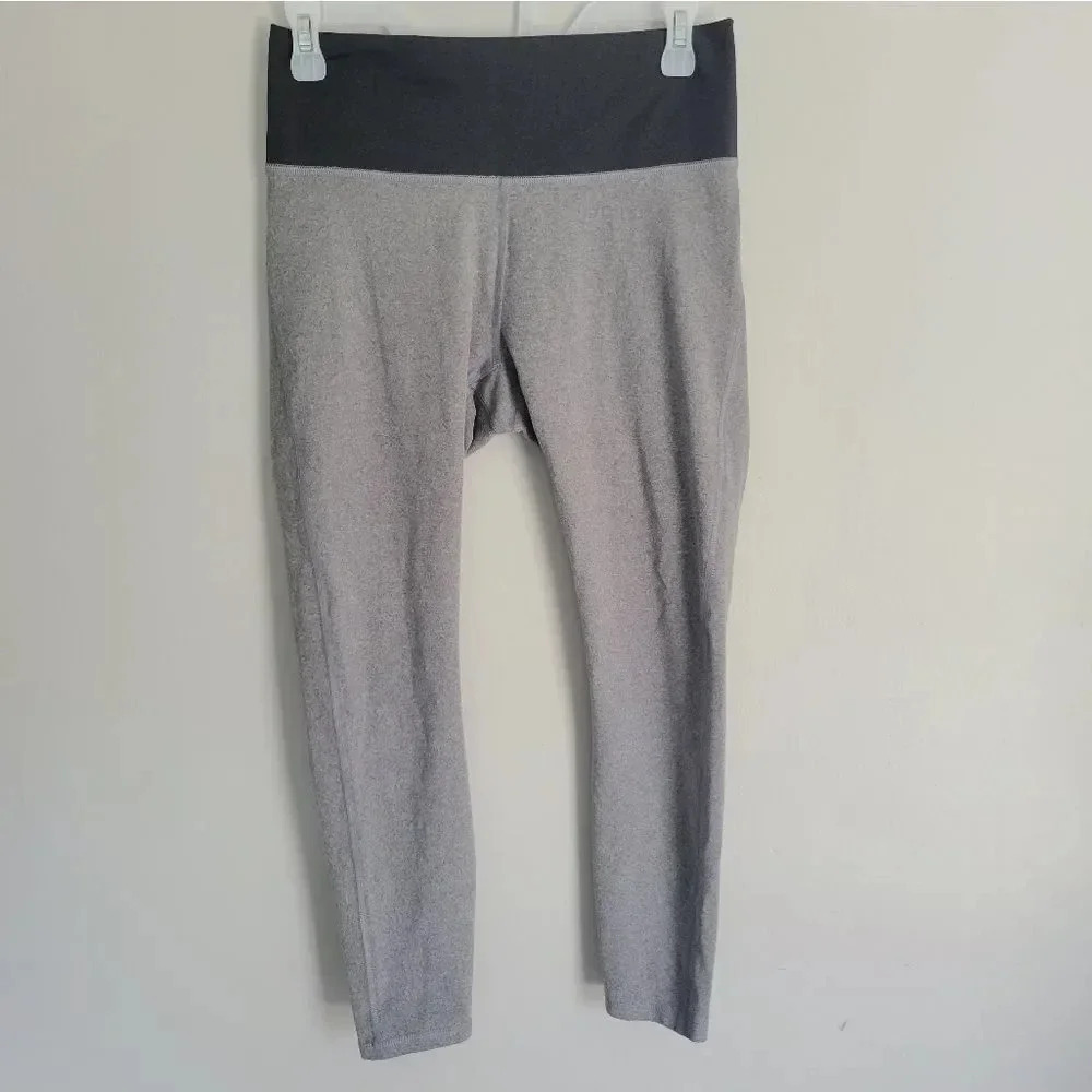 Fabletics Gray High Waistband Powerhold Workout Tight Leggings